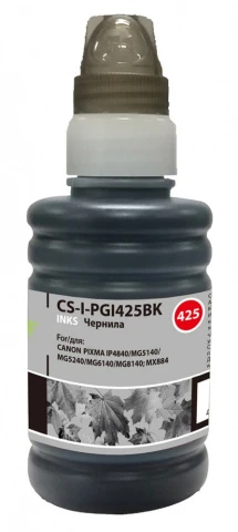 Чернила совместимые Canon <CS-I-PGI425BK> для Pixma iP4840/MG5140/6140/MX884 (100 мл) черный Cactus