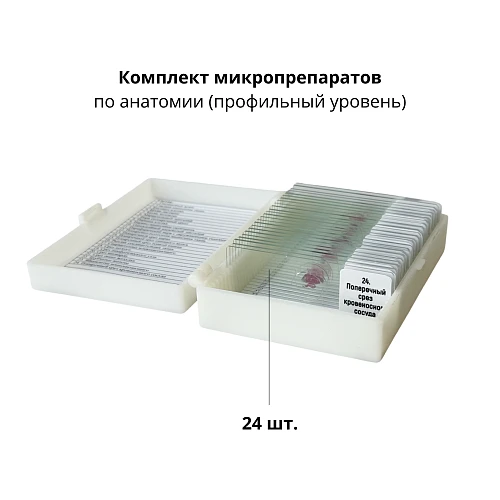 Демонстрационные комплекты микропрепаратов по анатомии, ботанике, зоологии, общей биологии (профильный уровень) 